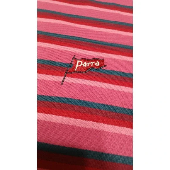 Parra Men's 100% Cotton Mid Weight Pink Striped Long Sleeve‎ Shirt Size Medium - Picture 4 of 9